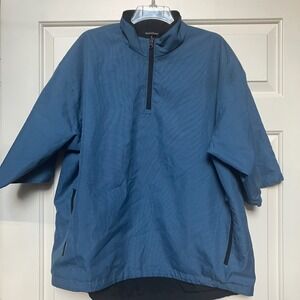 Zero Restriction Mens L Blue Black Waterproof Reversible Pullover Golf‎ Jacket